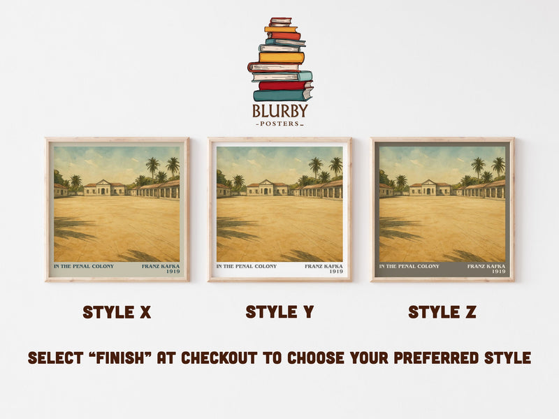 In the Penal Colony literary print in frame leaning in hallway – literary fiction wall art