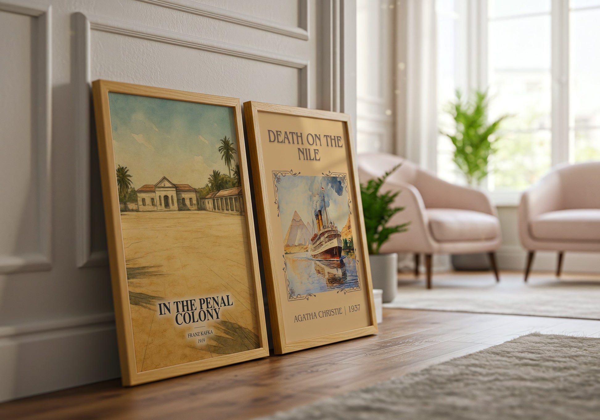 In The Penal Colony watercolour print framed by window – literary home decor