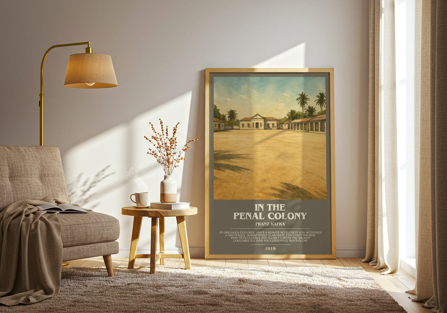 In the Penal Colony bookish print on bookshelf – Franz Kafka fan gift