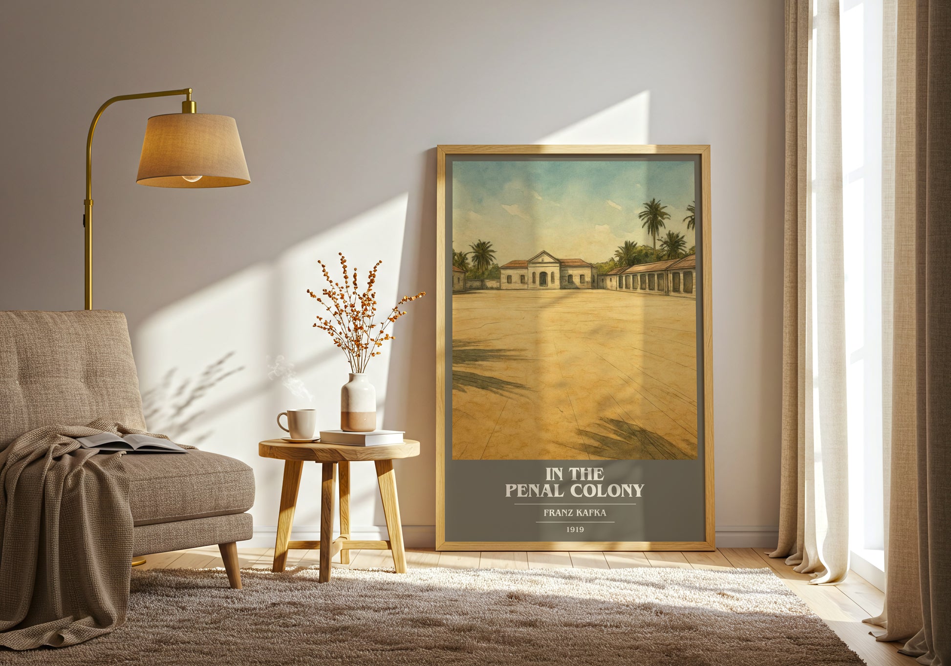 In the Penal Colony book cover print on bookshelf – Franz Kafka fan gift