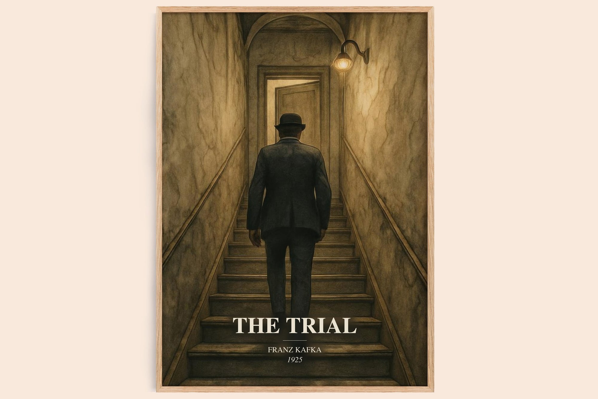 The Trial watercolour book poster by Franz Kafka – framed literary art print
