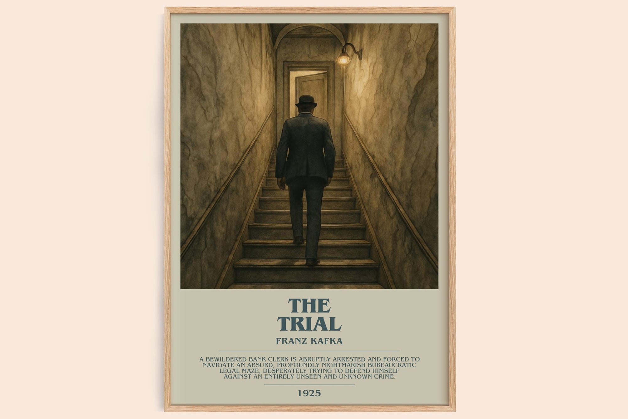 The Trial bookish book poster by Franz Kafka – framed literary art print