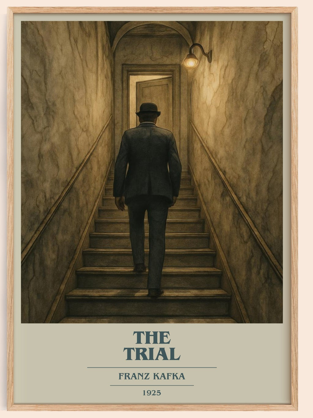 The Trial book cover book poster by Franz Kafka – framed literary art print