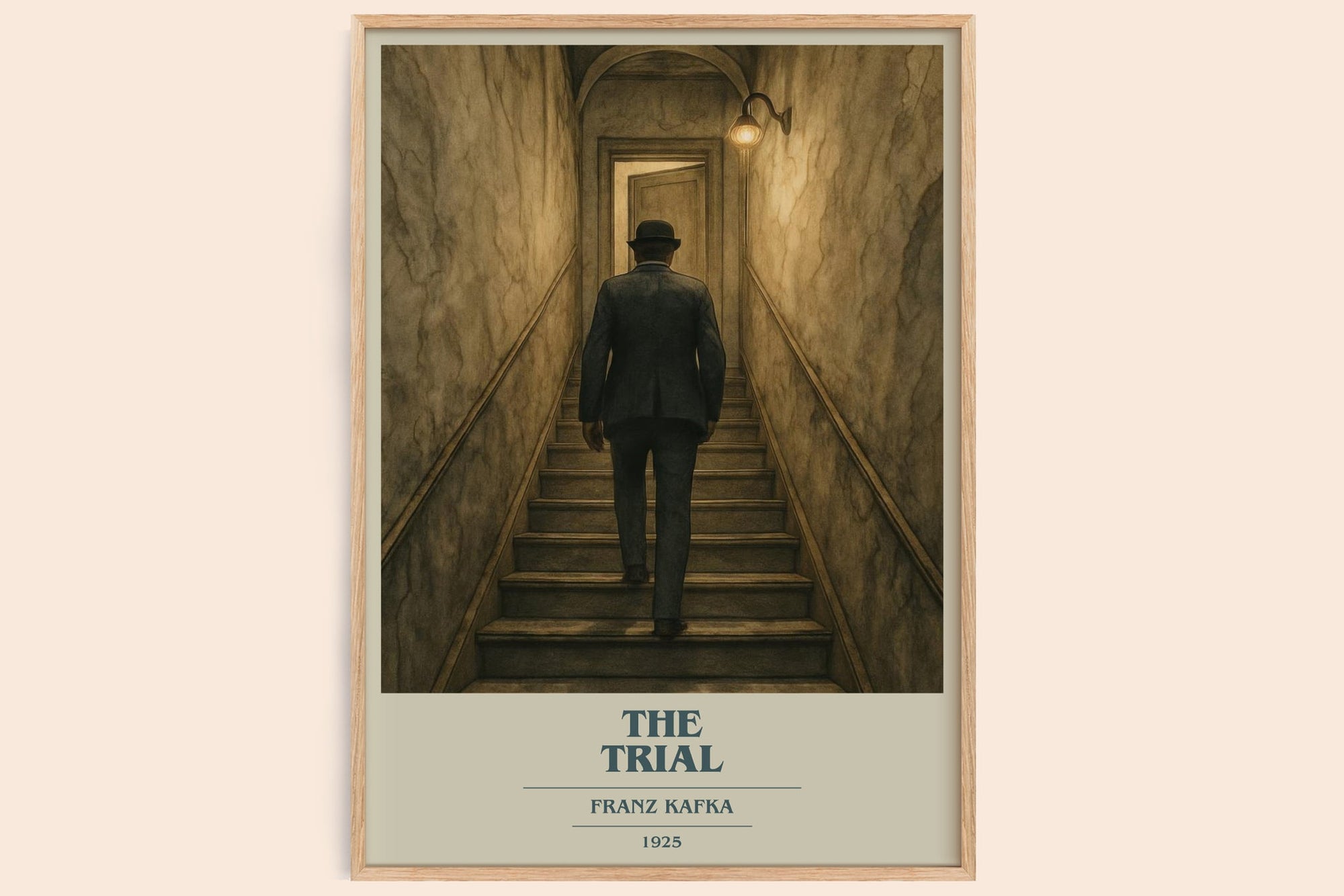 The Trial book cover book poster by Franz Kafka – framed literary art print