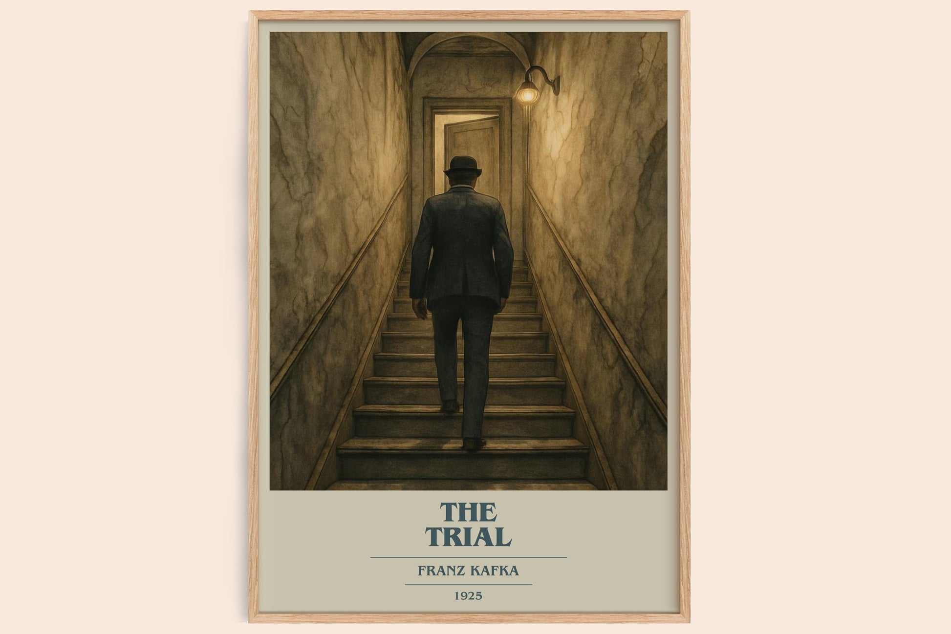 The Trial book cover book poster by Franz Kafka – framed literary art print