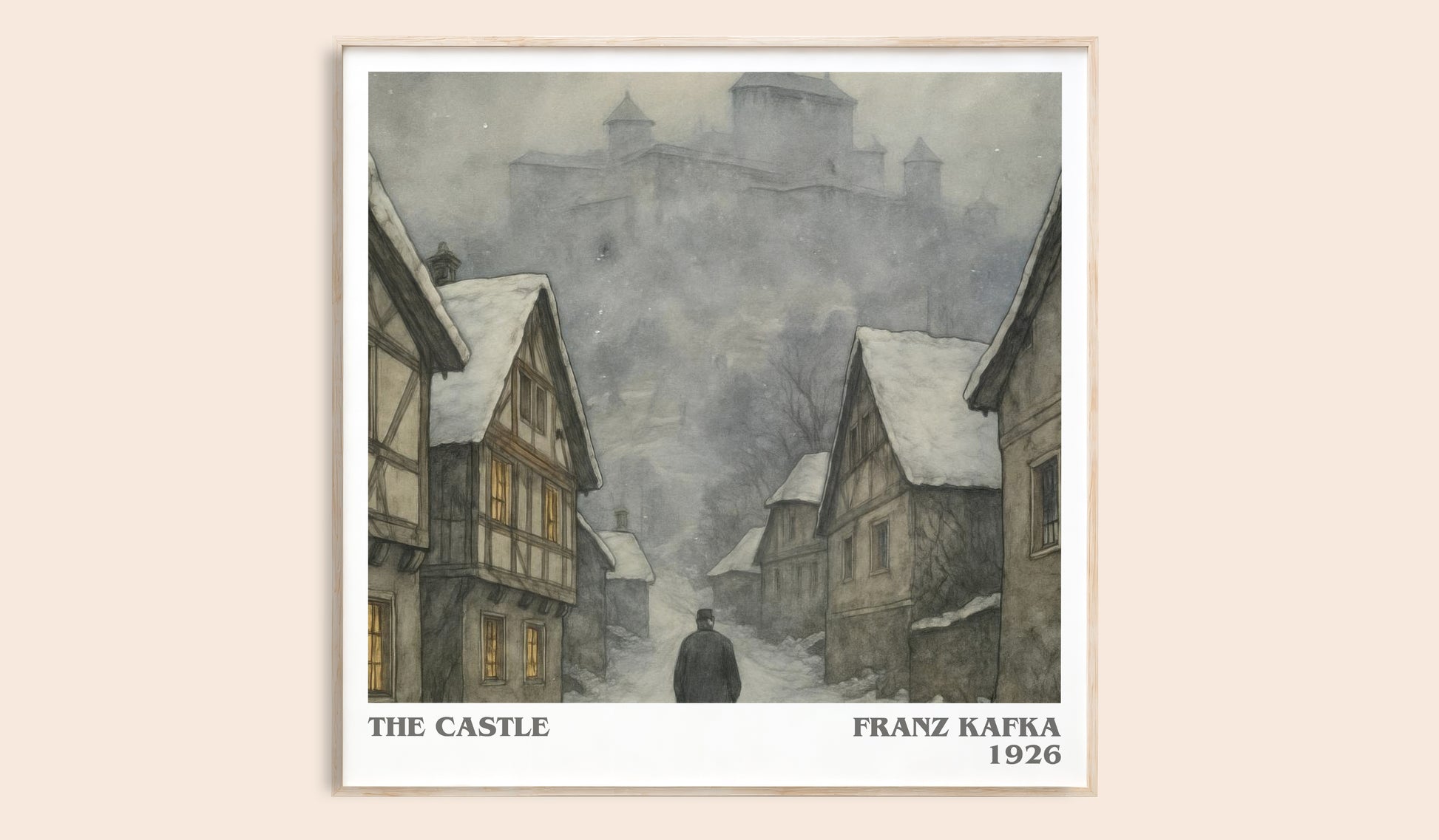 The Castle literary book poster by Franz Kafka – framed literary art print