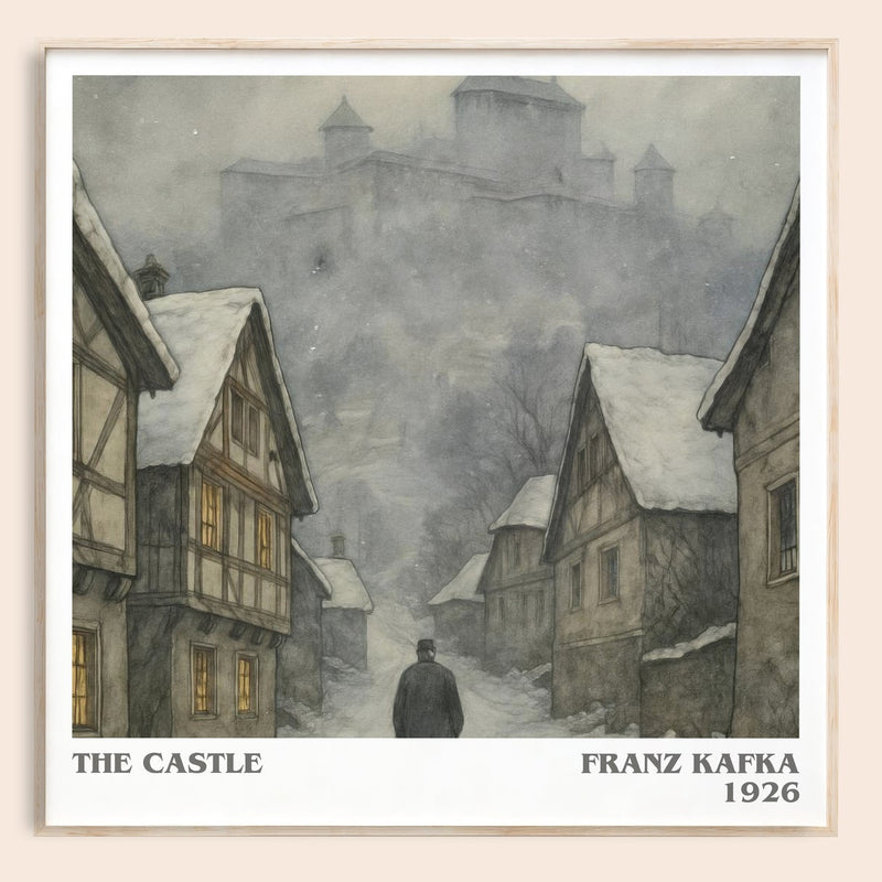 The Castle literary book poster by Franz Kafka – framed literary art print