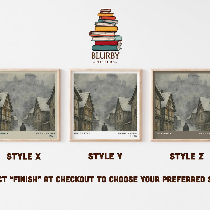 The Castle literary print in frame leaning in hallway – literary fiction wall art
