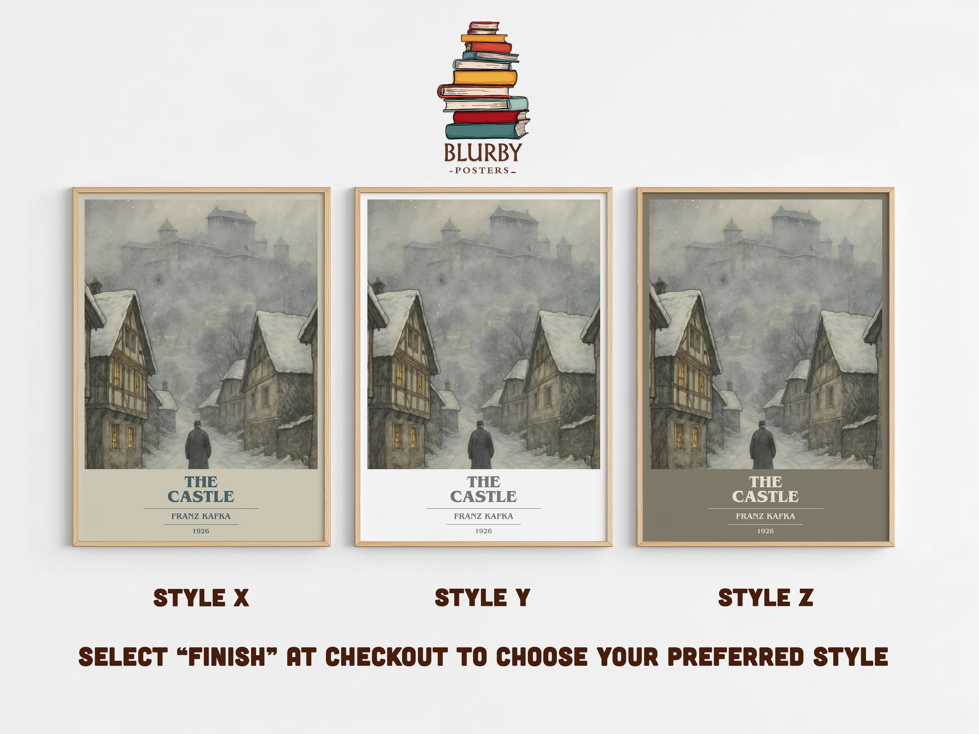 The Castle book cover print in frame leaning in hallway – literary fiction wall art