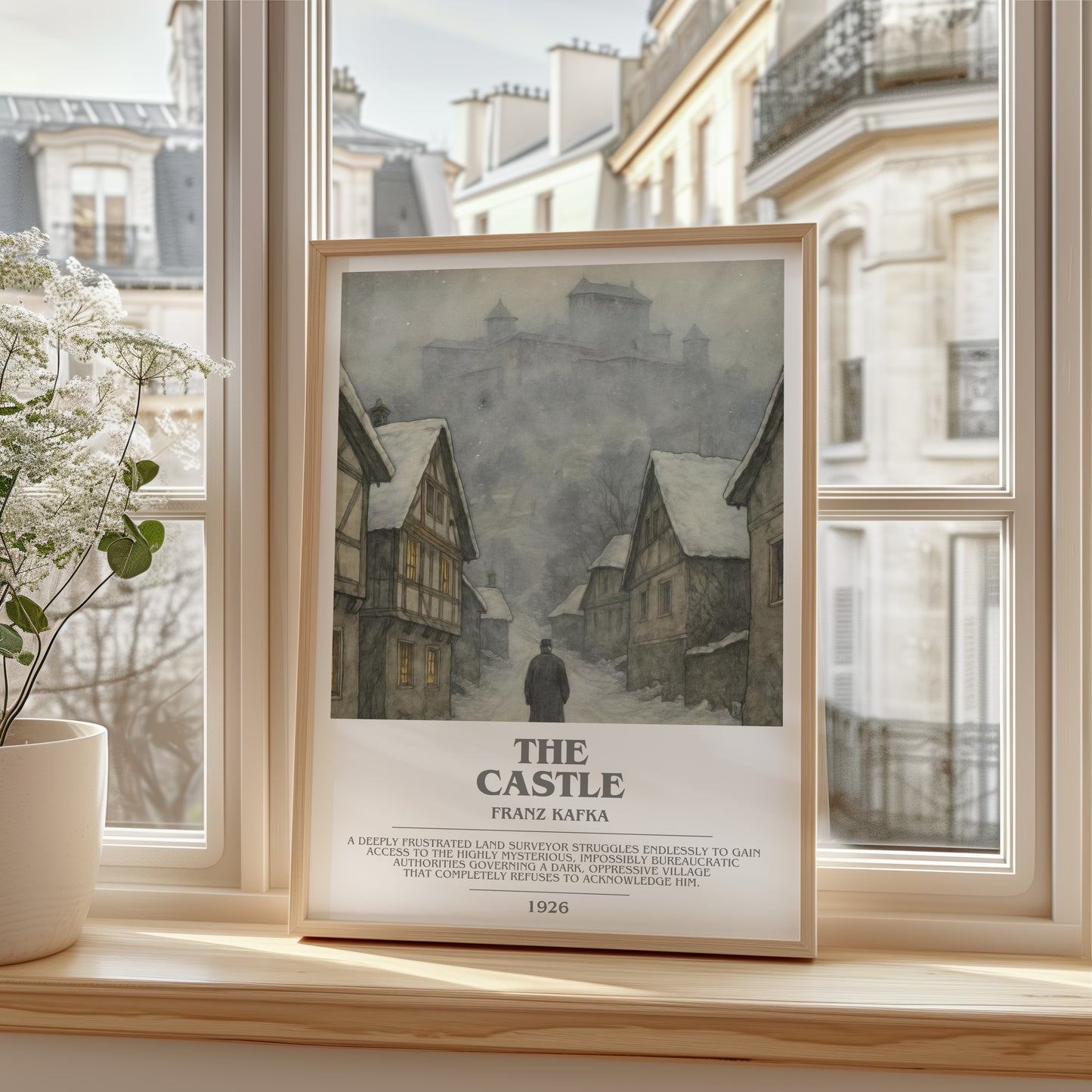 The Castle bookish poster colour and style options – Franz Kafka book art