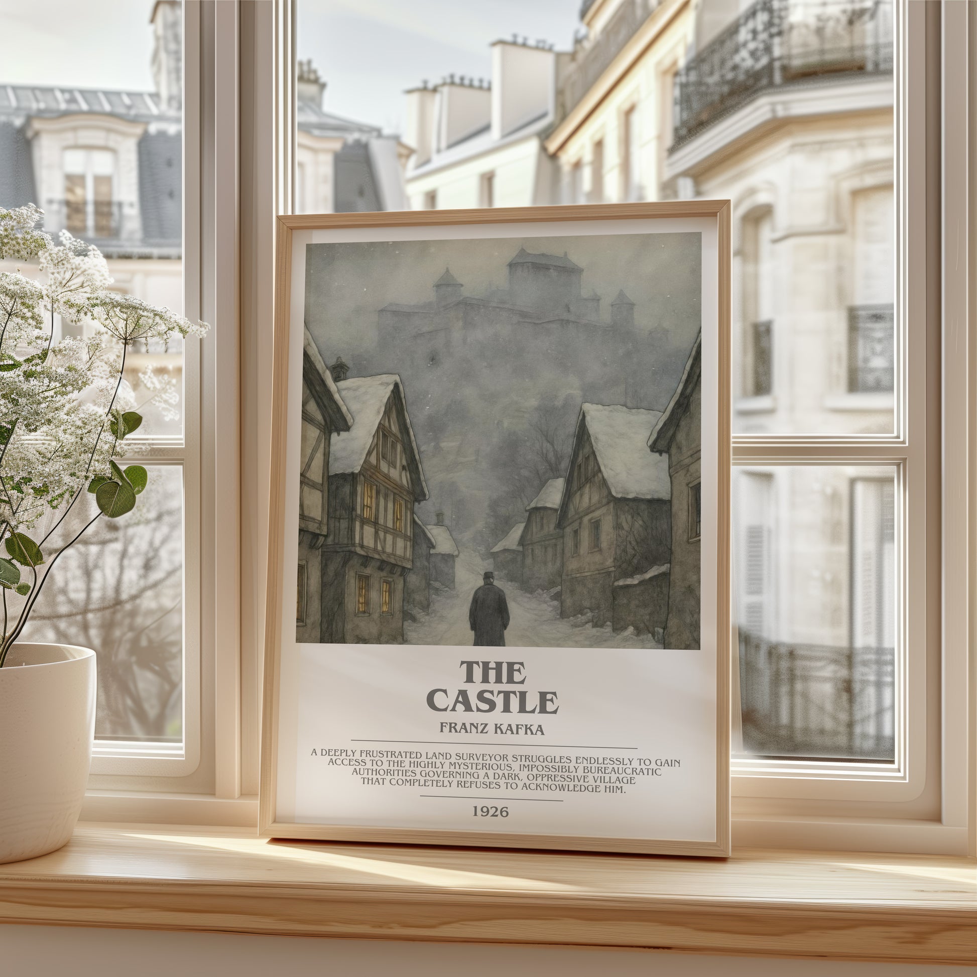 The Castle bookish poster colour and style options – Franz Kafka book art