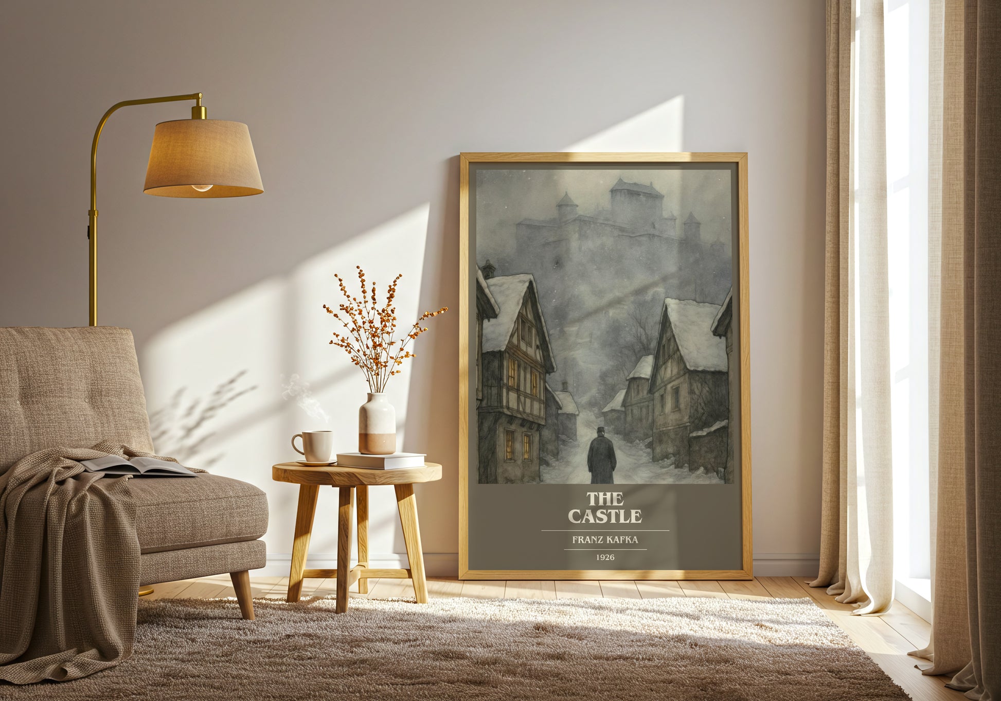 The Castle book cover print on bookshelf – Franz Kafka fan gift