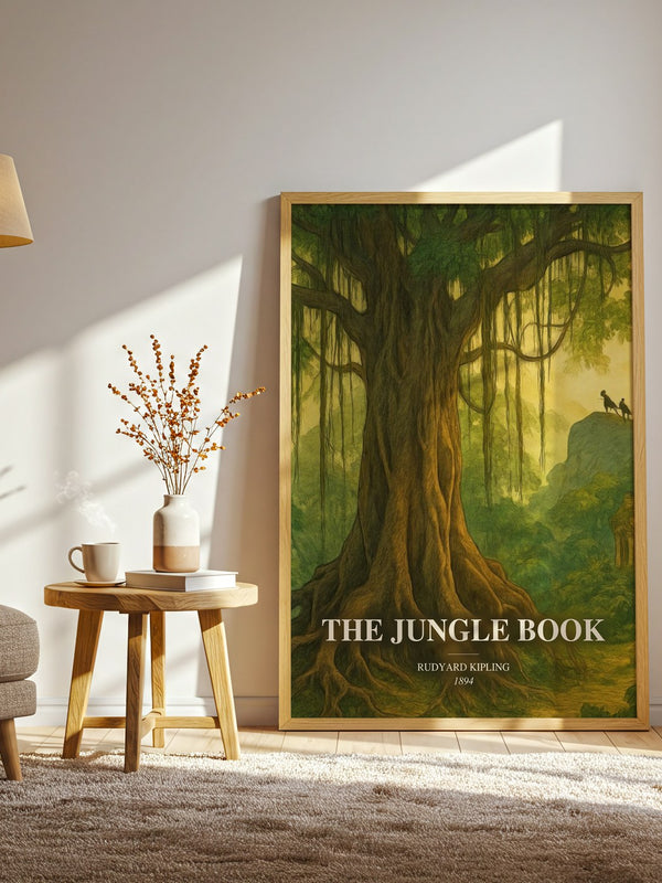 The Jungle Book watercolour print in frame leaning in hallway – childrens wall art