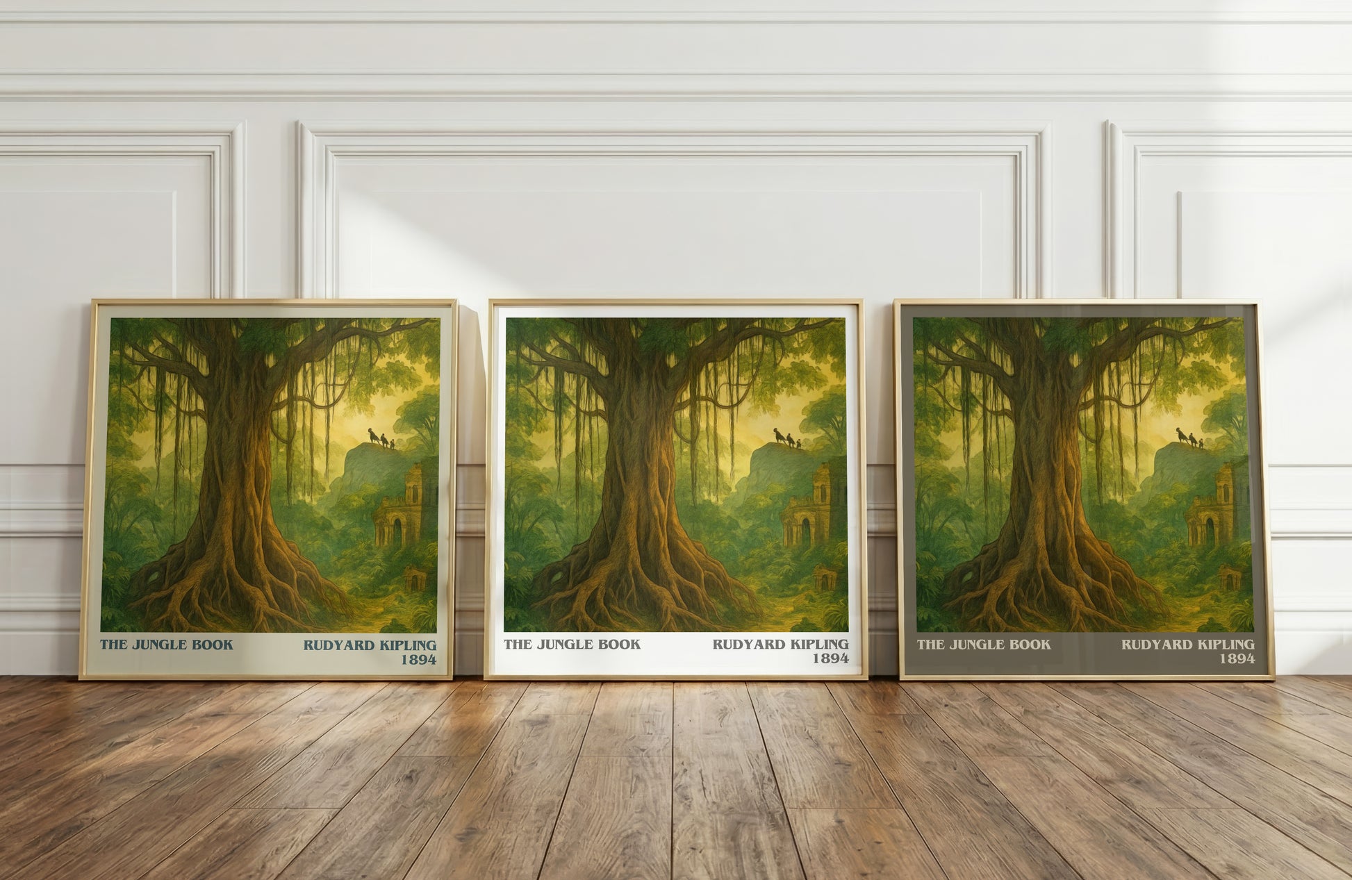 The Jungle Book literary art print colour and style options – Rudyard Kipling book art