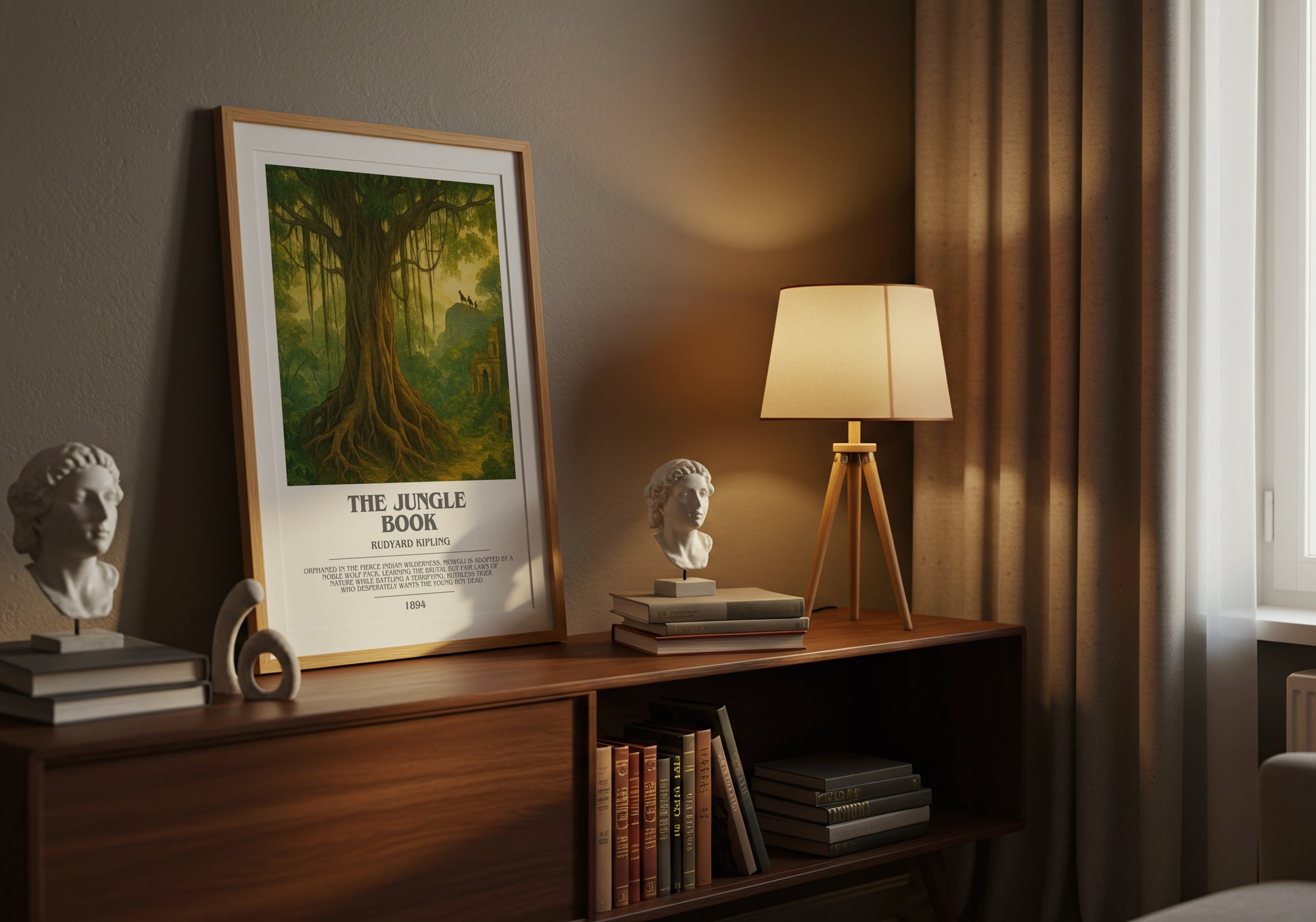The Jungle Book bookish book poster framed on wall – childrens wall art