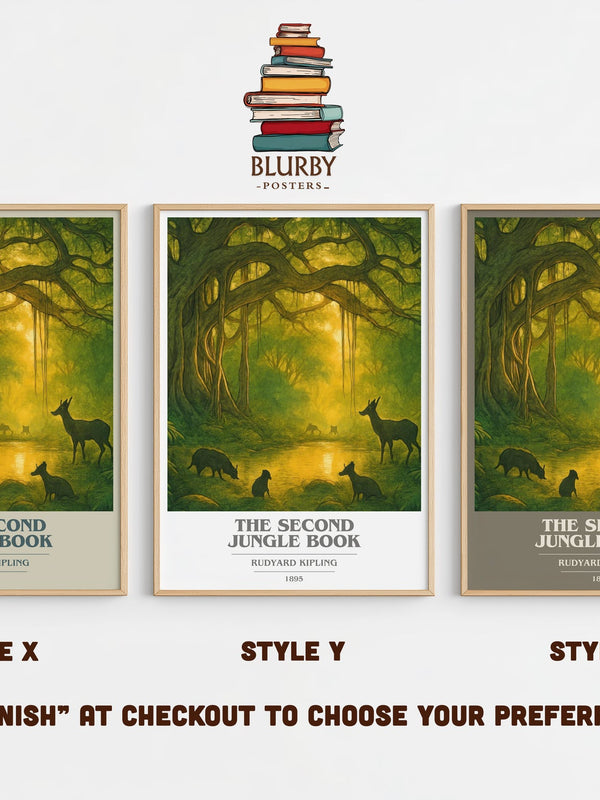 The Second Jungle Book book cover print in frame leaning in hallway – childrens wall art