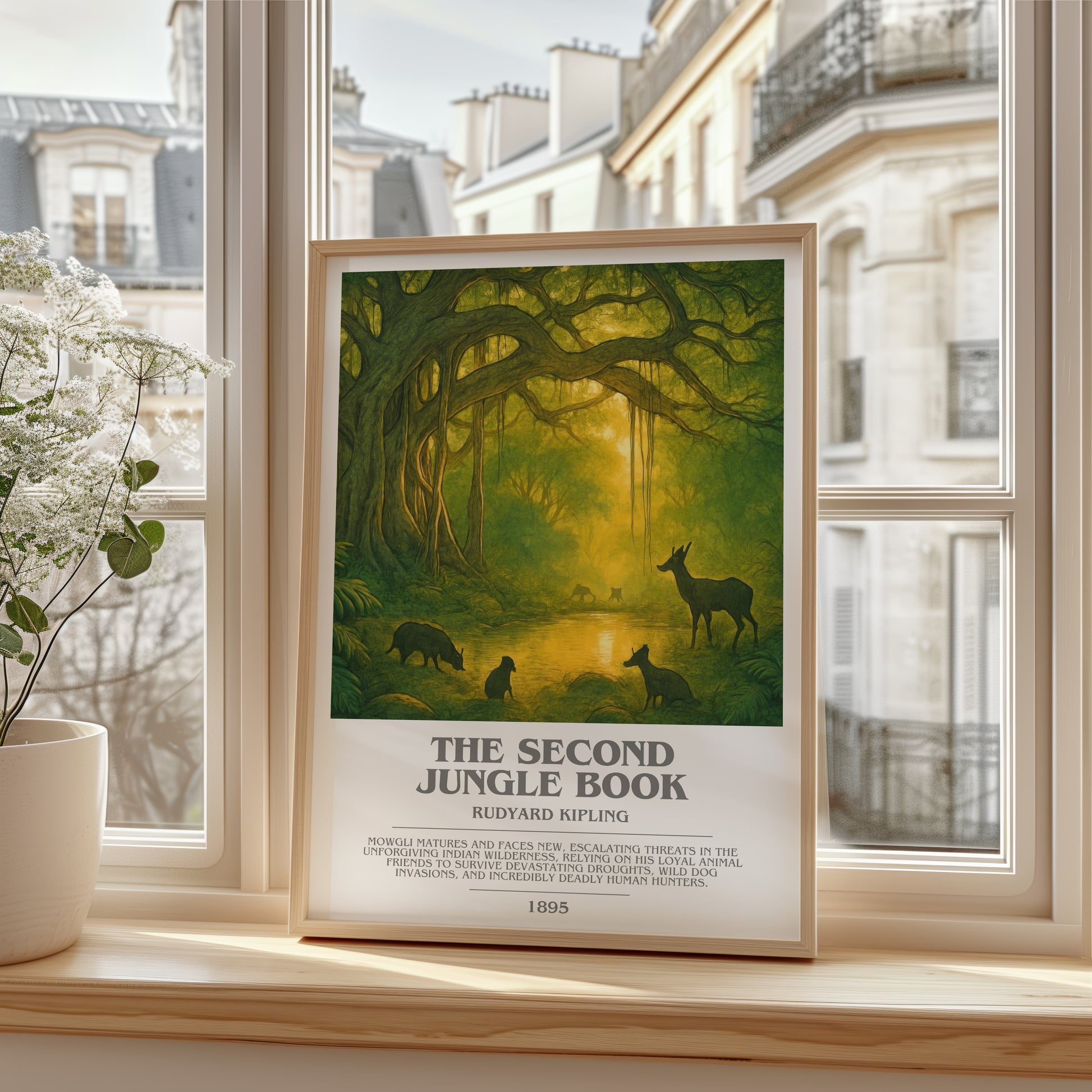 The Second Jungle Book bookish poster colour and style options – Rudyard Kipling book art