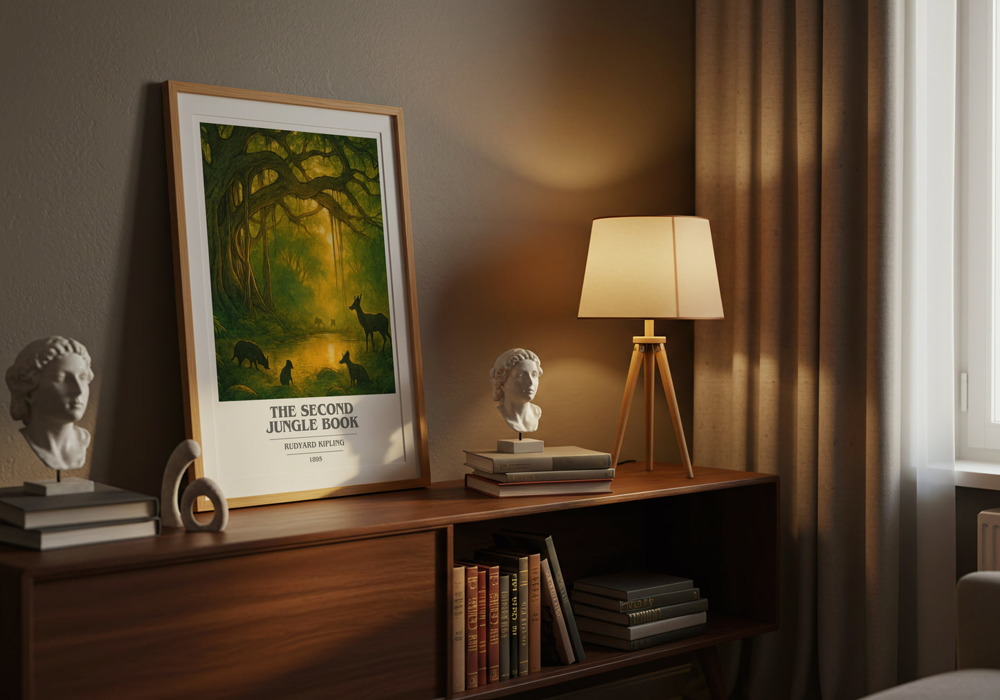 The Second Jungle Book book cover book poster framed on wall – childrens wall art