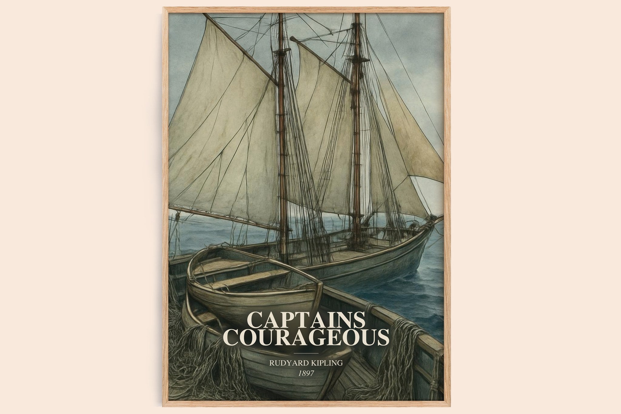 Captains Courageous Book Watercolour Illustration by Rudyard Kipling