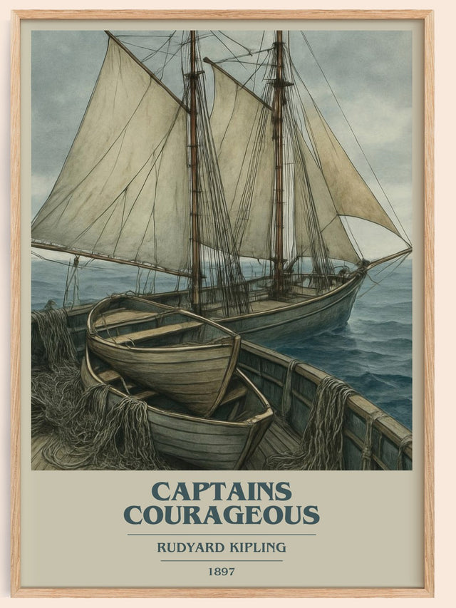 Captains Courageous Book Cover Poster by Rudyard Kipling