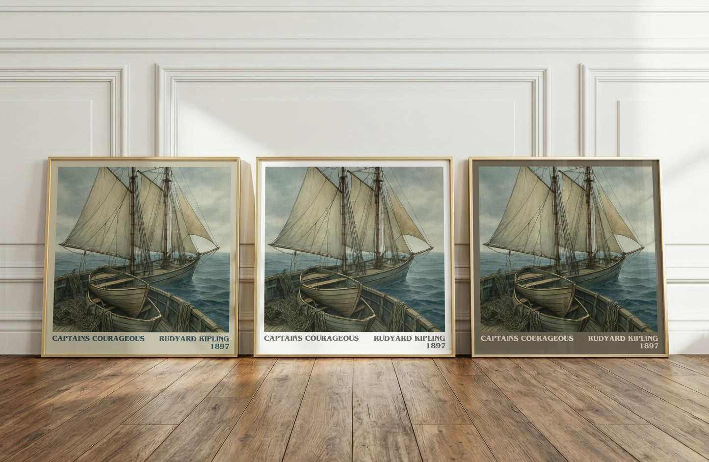 Captains Courageous literary art print colour and style options – Rudyard Kipling book art