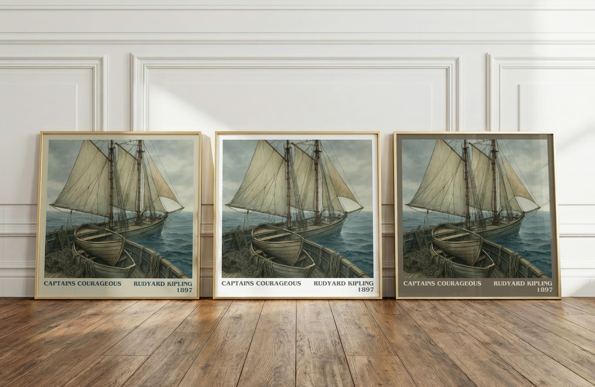 Captains Courageous literary art print colour and style options – Rudyard Kipling book art