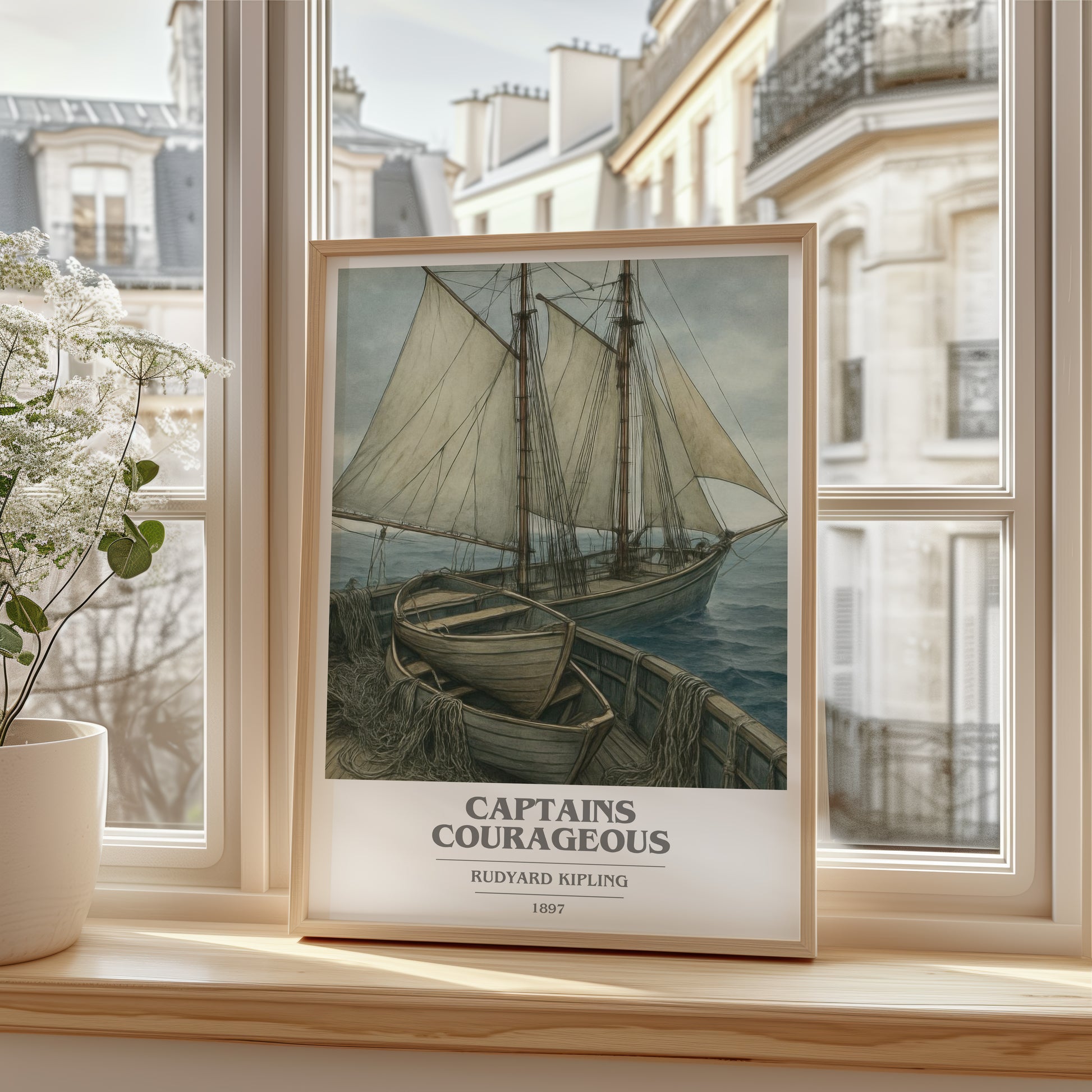 Captains Courageous book cover poster colour and style options – Rudyard Kipling book art