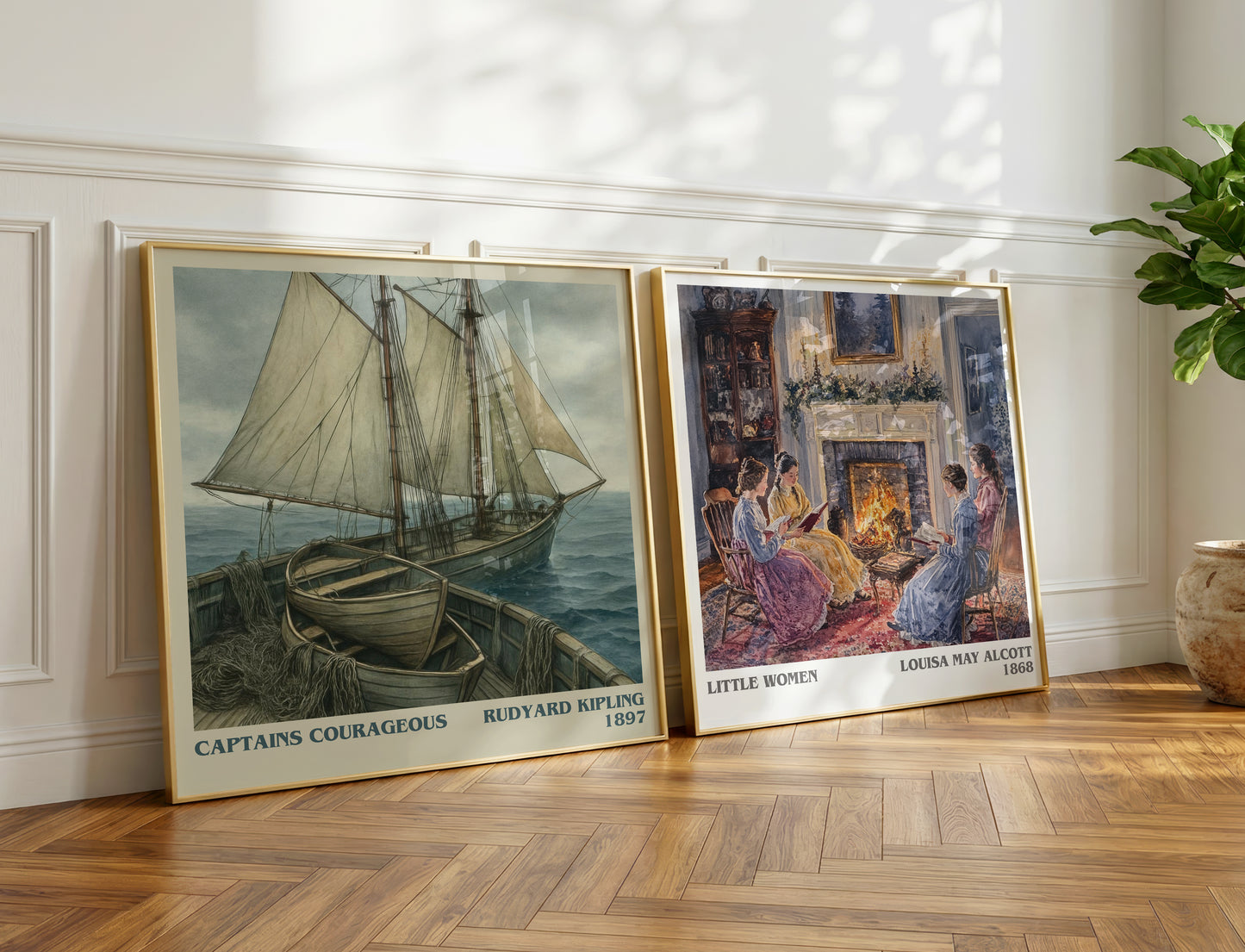 Captains Courageous literary print on bookshelf – Rudyard Kipling fan gift