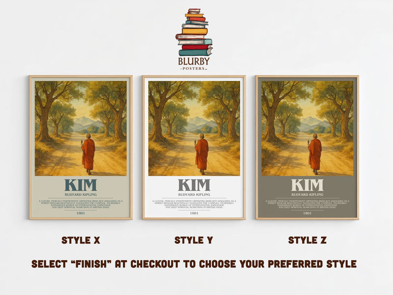 Kim bookish print in frame leaning in hallway – adventure wall art