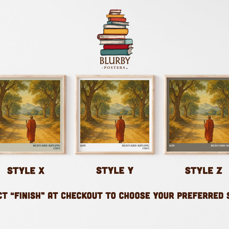 Kim literary print in frame leaning in hallway – adventure wall art