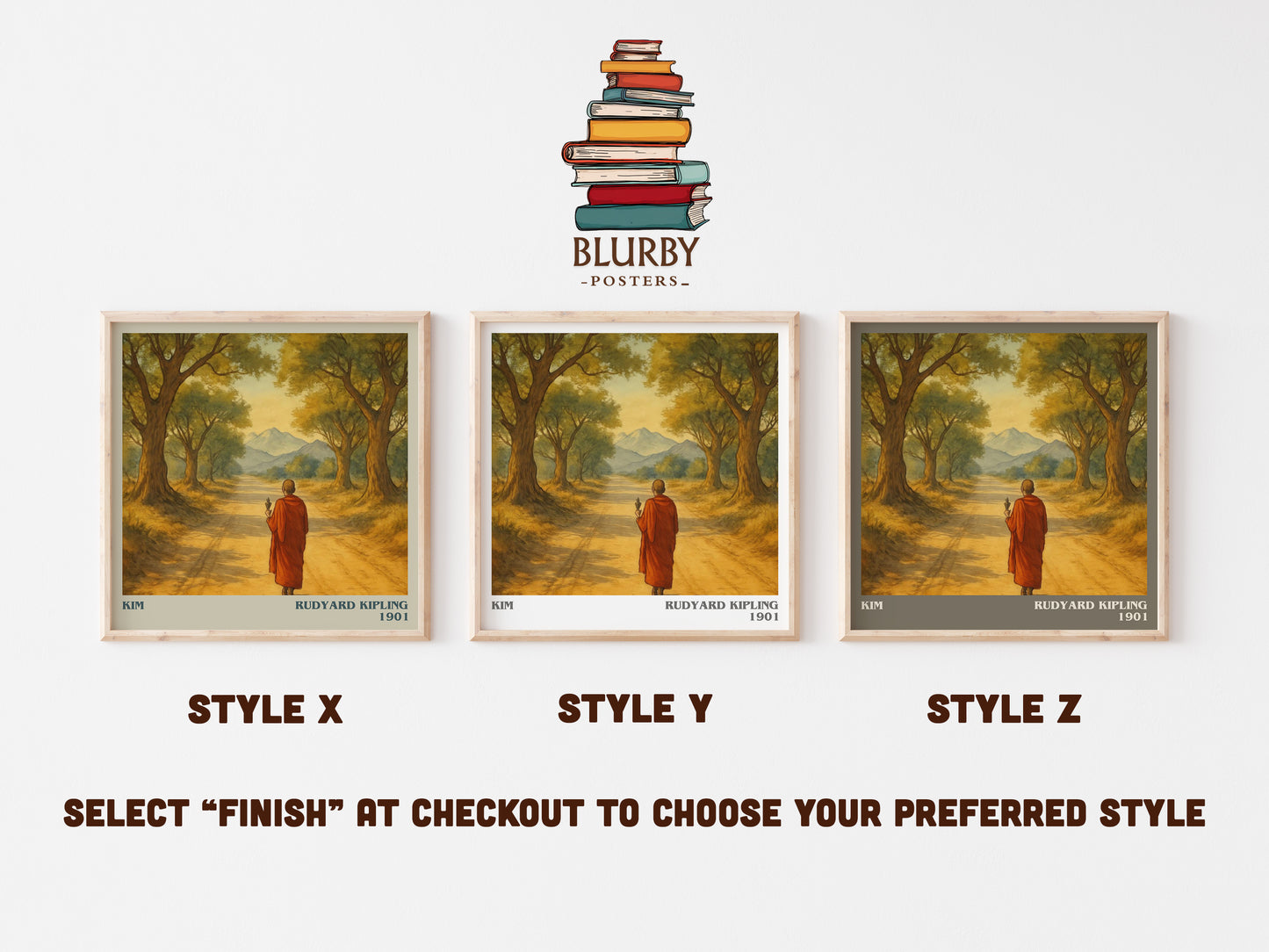 Kim literary print in frame leaning in hallway – adventure wall art