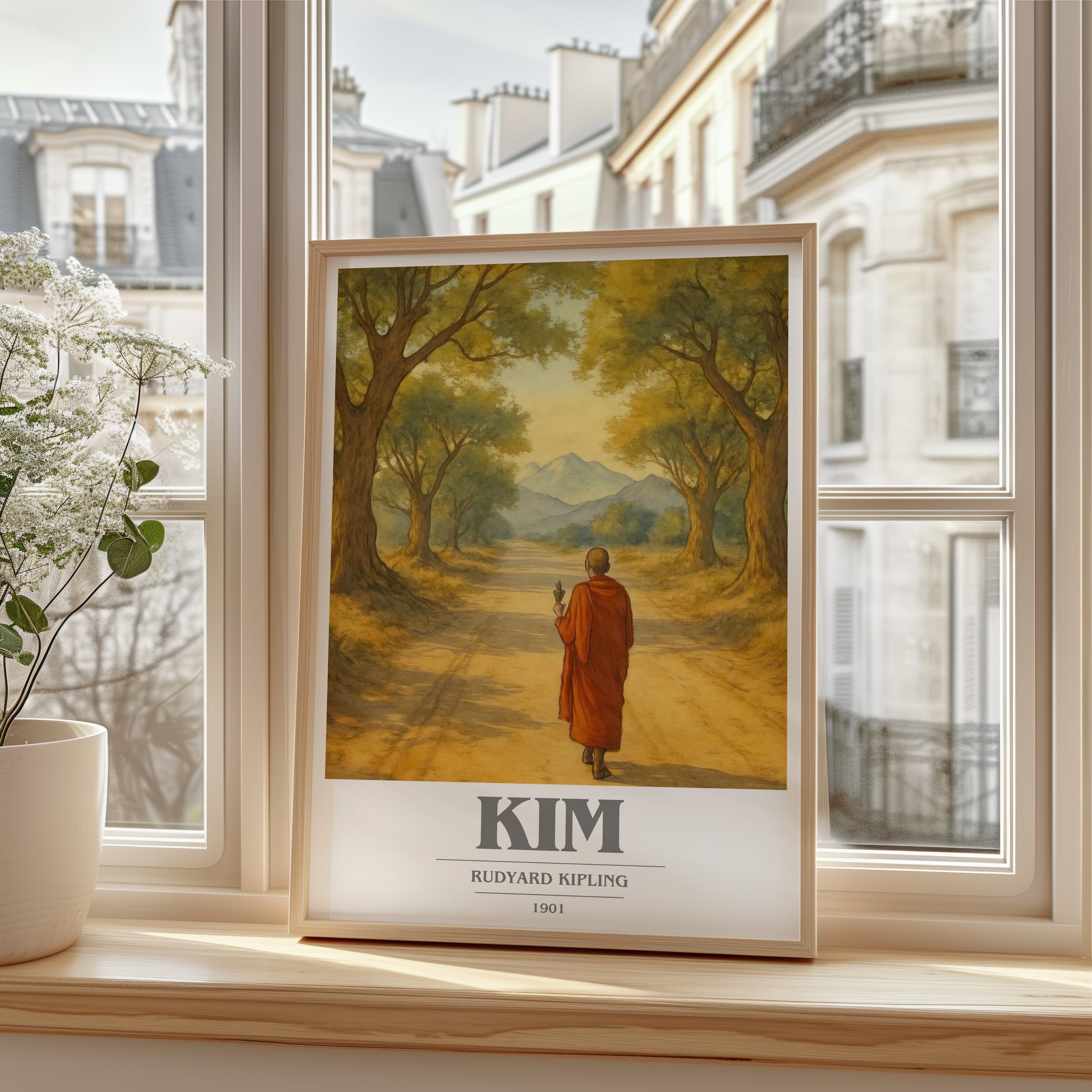 Kim book cover poster colour and style options – Rudyard Kipling book art