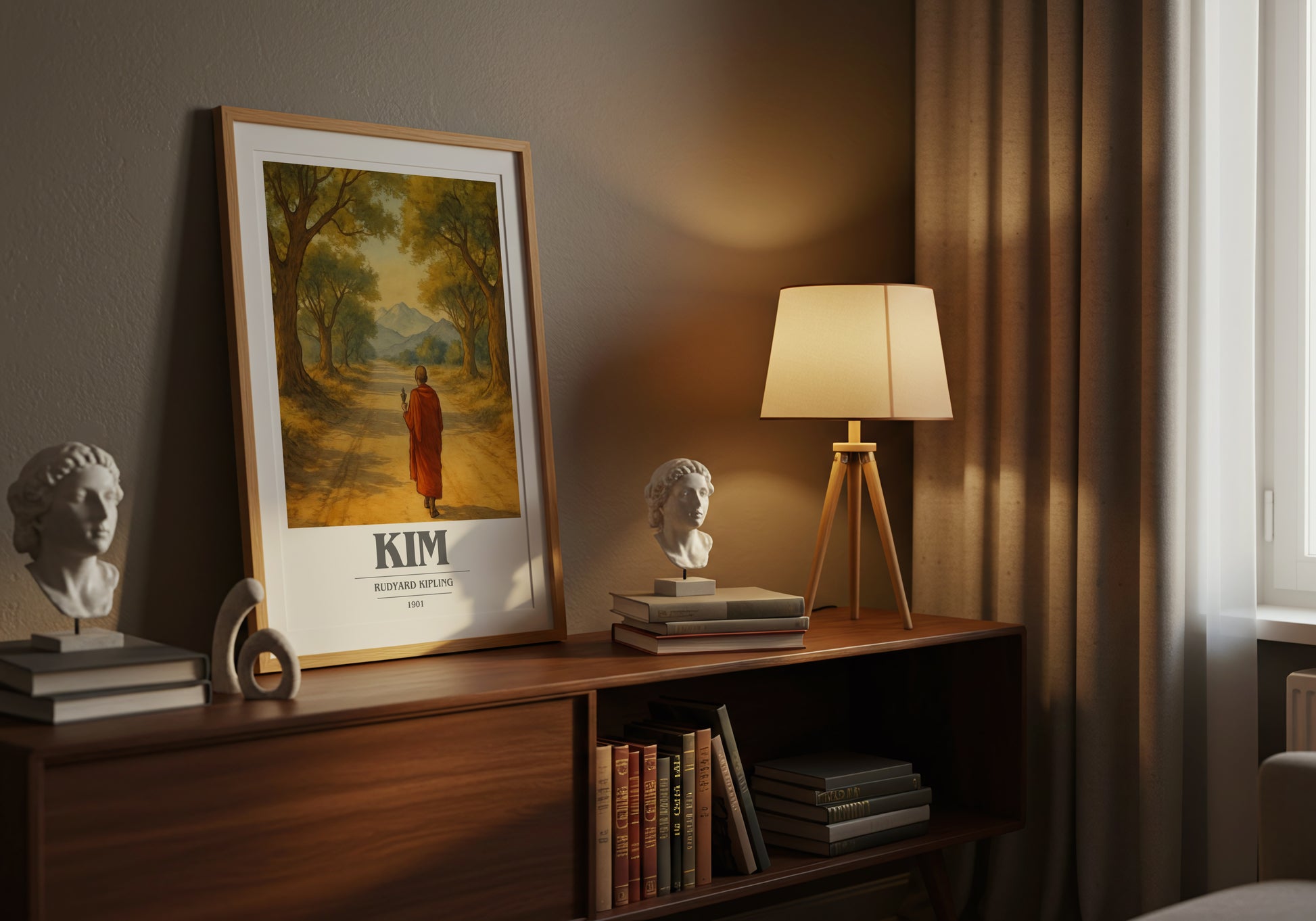 Kim book cover book poster framed on wall – adventure wall art
