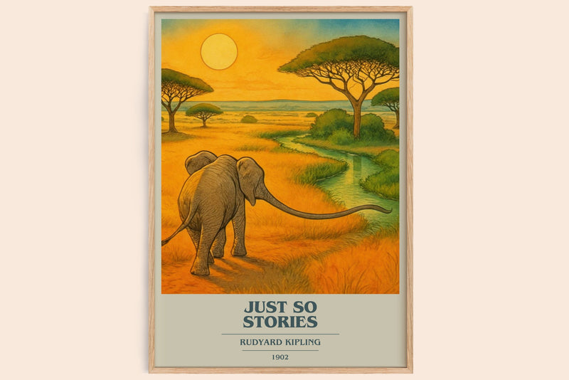 Just So Stories Book Cover Poster by Rudyard Kipling (Modern Minimalist style)