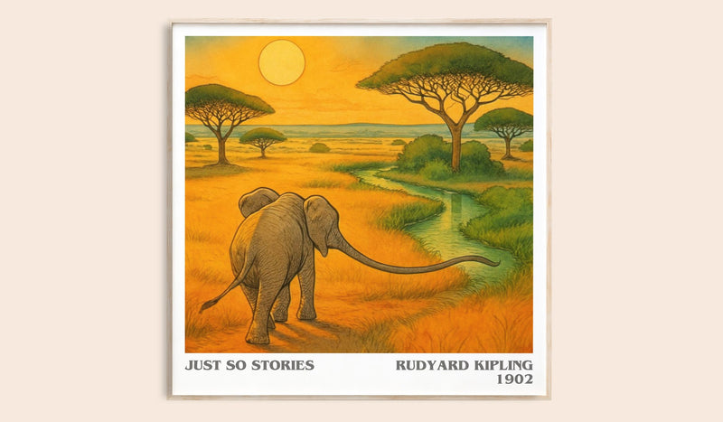 Just So Stories Literary Art Print by Rudyard Kipling (Square style)