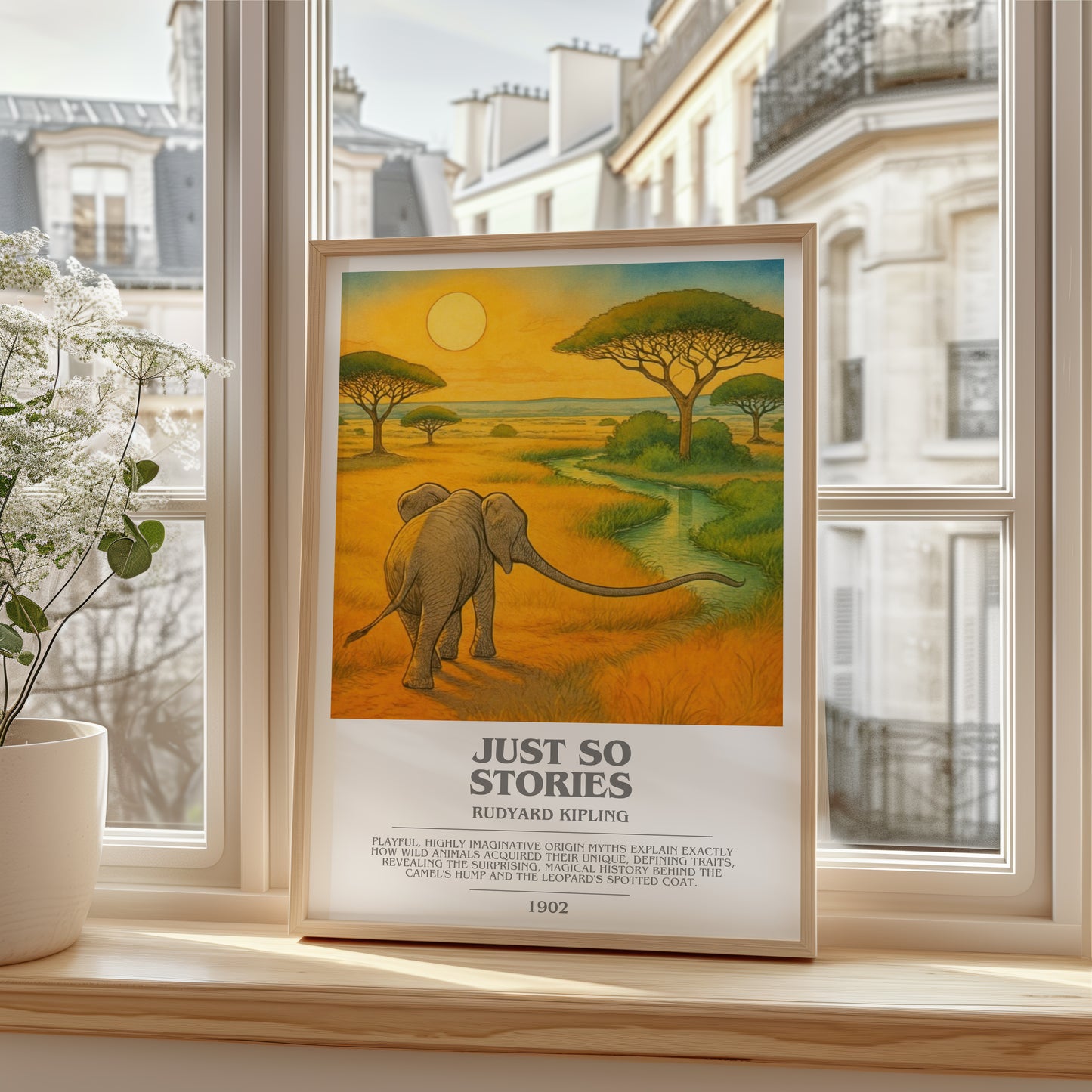 Just So Stories bookish poster colour and style options – Rudyard Kipling book art