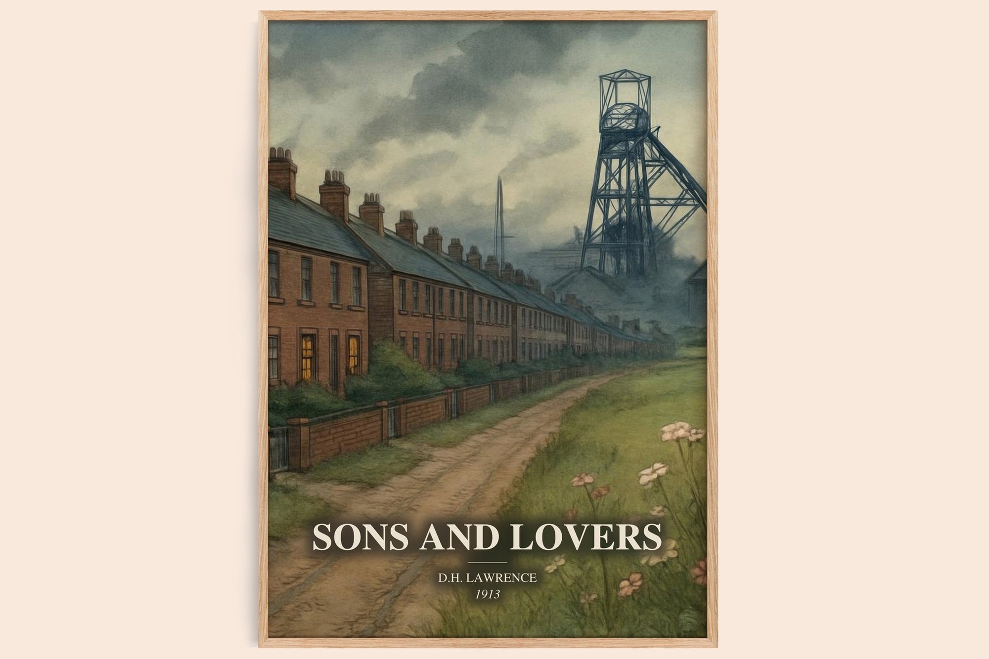 Sons And Lovers watercolour book poster by D.H. Lawrence – framed literary art print