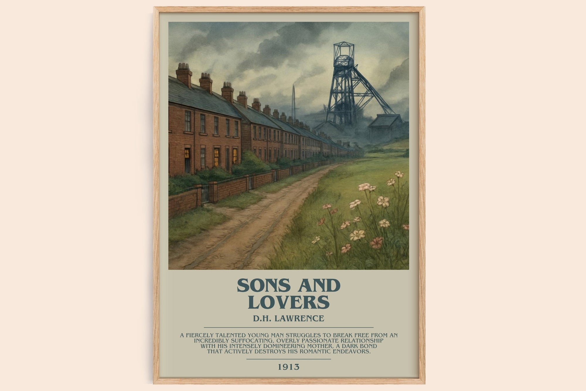 Sons And Lovers bookish book poster by D.H. Lawrence – framed literary art print