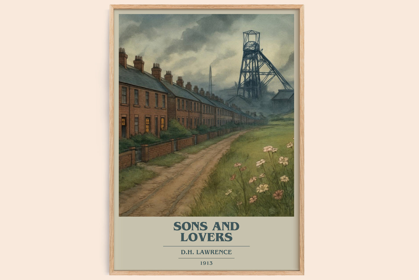 Sons And Lovers book cover book poster by D.H. Lawrence – framed literary art print