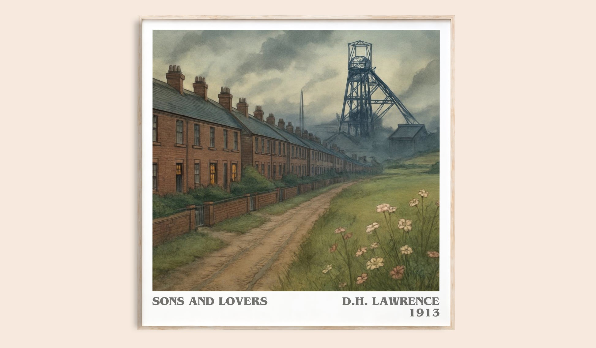 Sons And Lovers literary book poster by D.H. Lawrence – framed literary art print