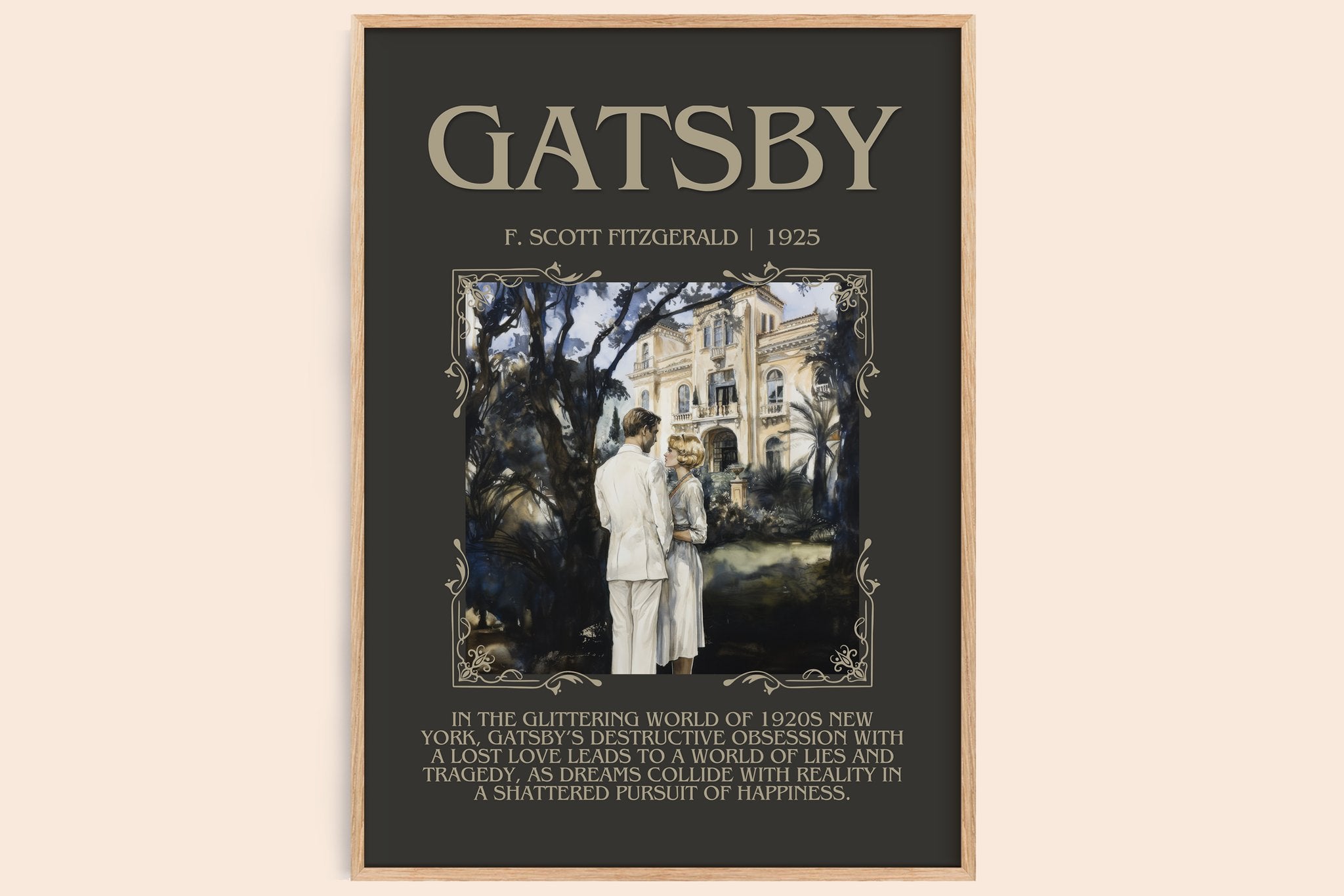 The Great Gatsby Minimalist Book Poster by F. Scott Fitzgerald