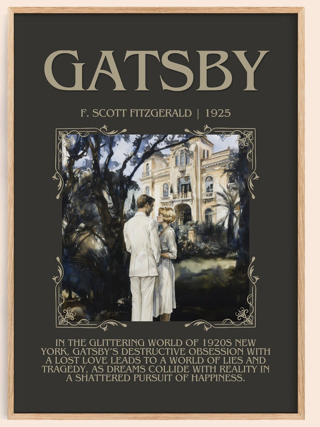The Great Gatsby Minimalist Book Poster by F. Scott Fitzgerald