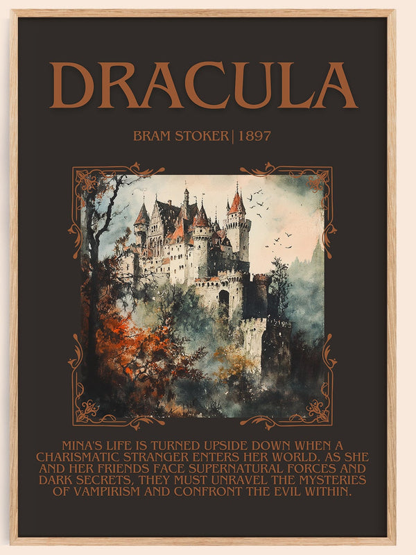 Dracula minimalist book poster by Bram Stoker – framed literary art print