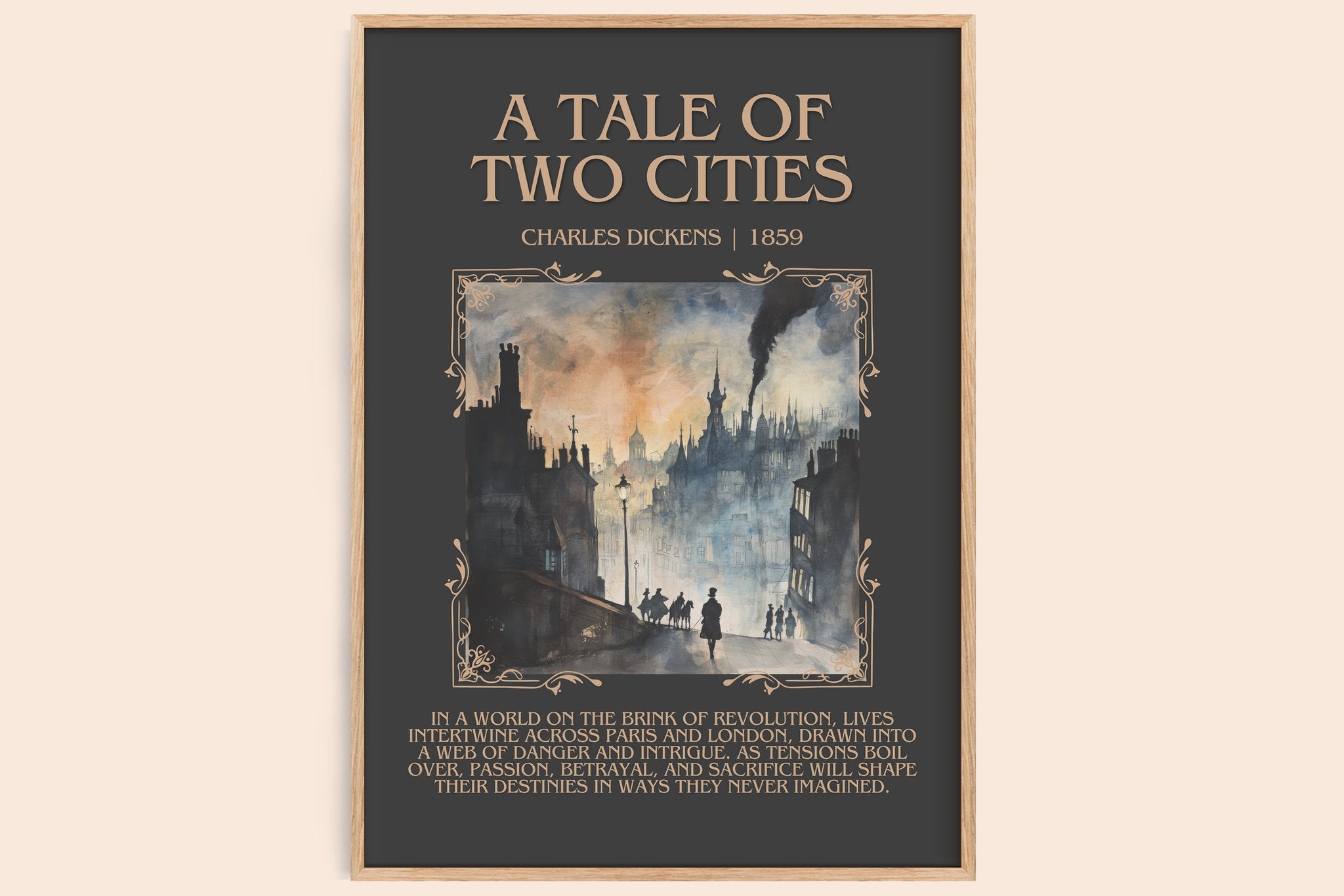 A Tale of Two Cities Minimalist Book Poster by Charles Dickens