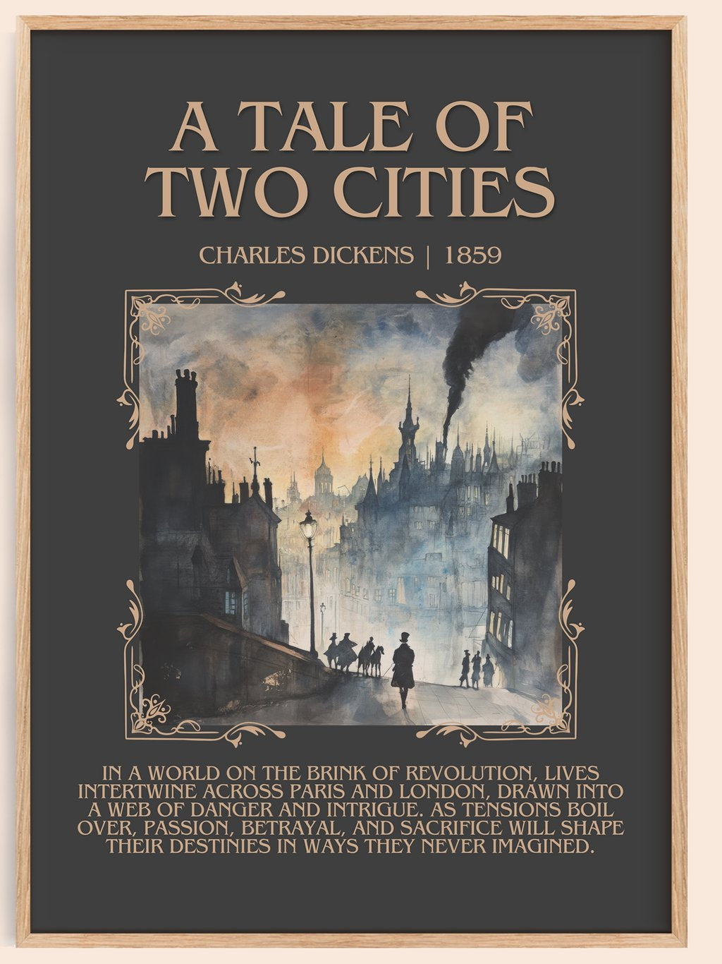A Tale of Two Cities Minimalist Book Poster by Charles Dickens