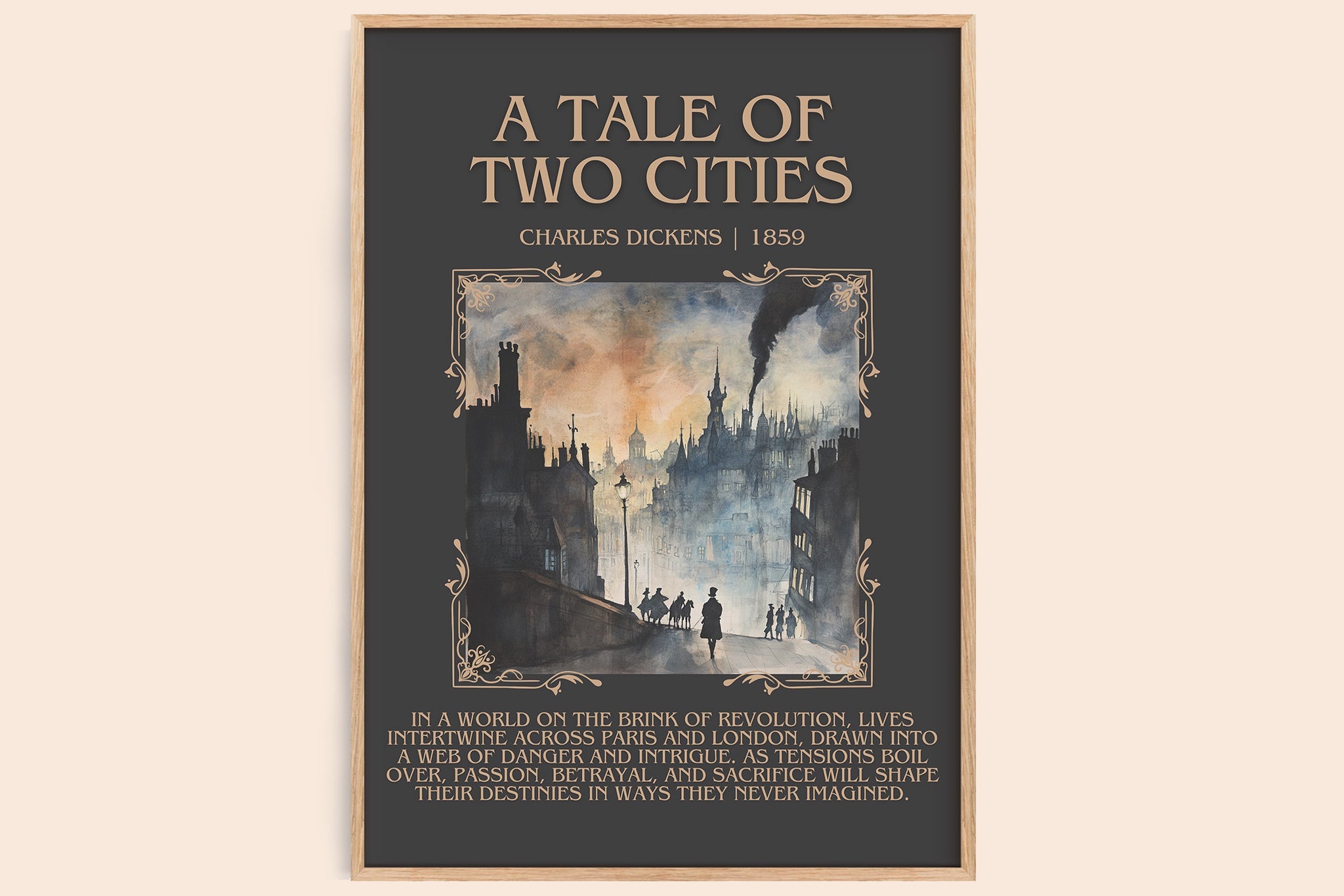 A Tale of Two Cities Minimalist Book Poster by Charles Dickens