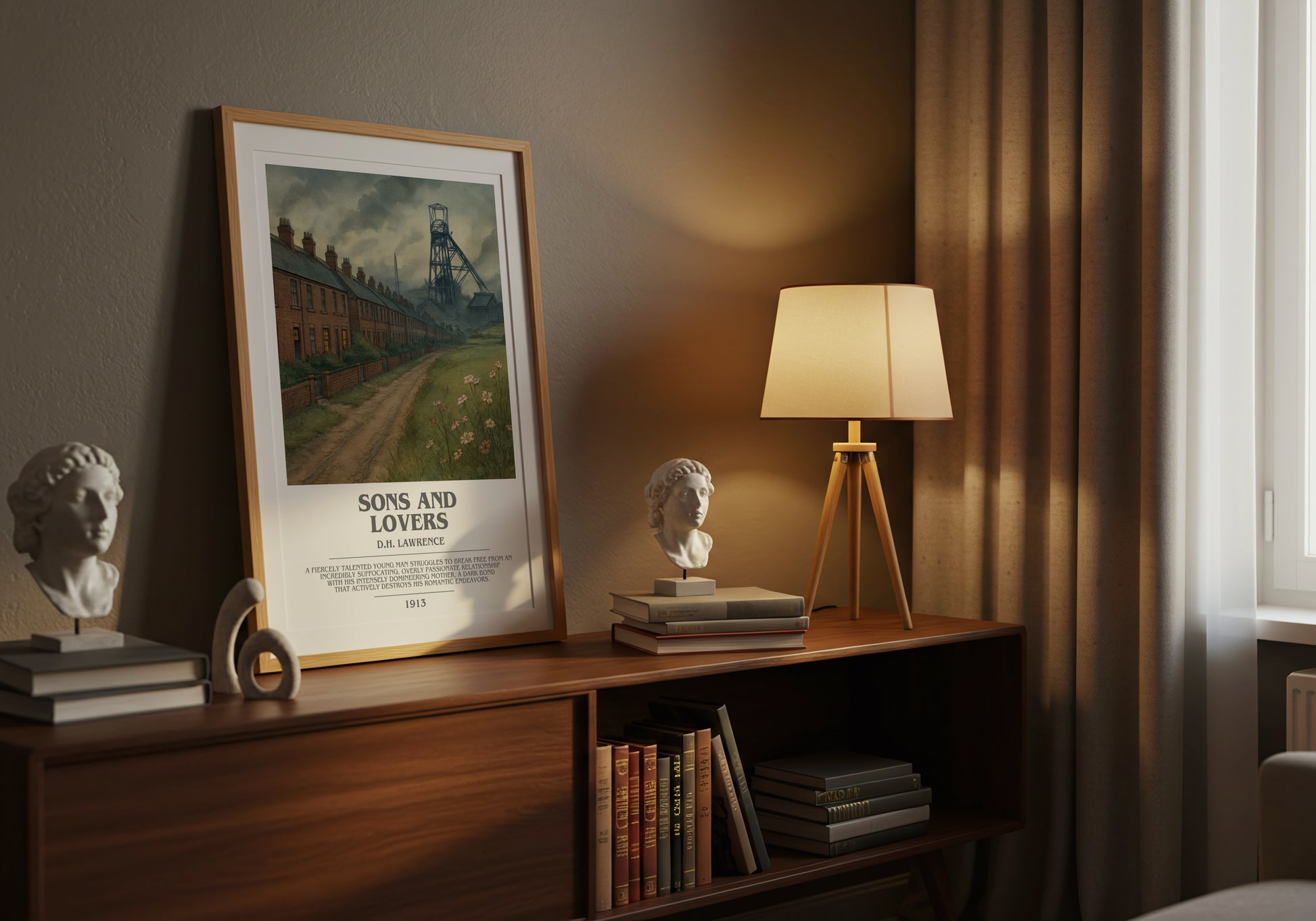 Sons And Lovers bookish book poster framed on wall – classic literature wall art