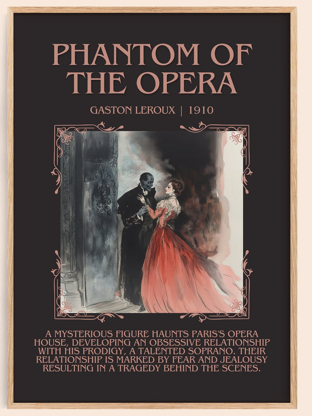 The Phantom of the Opera Minimalist Book Poster by Gaston Leroux