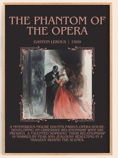 The Phantom of the Opera Minimalist Book Poster by Gaston Leroux