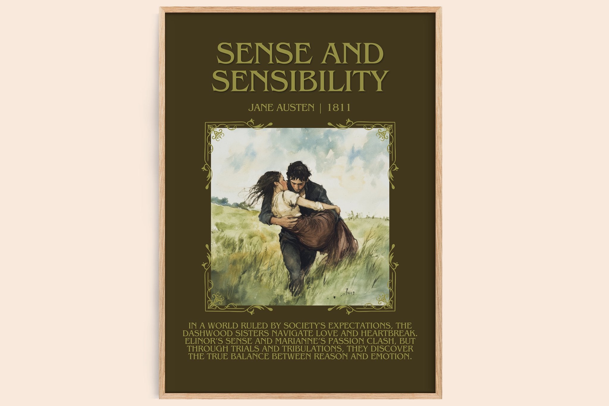 Sense and Sensibility Minimalist Book Poster by Jane Austen